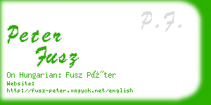 peter fusz business card